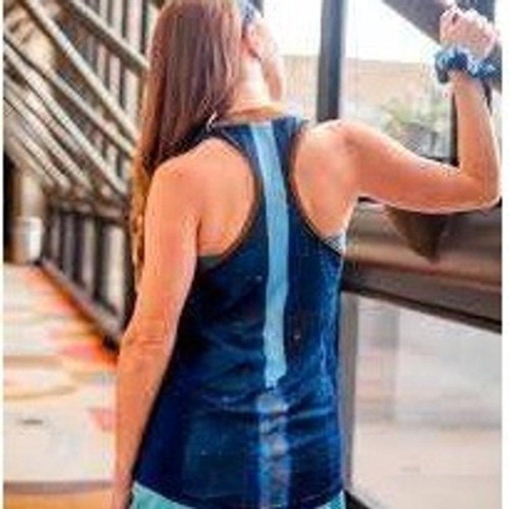 Crowned Athletics Force Fighter Flow Tank Top Women XS Blue Star Wars Jedi